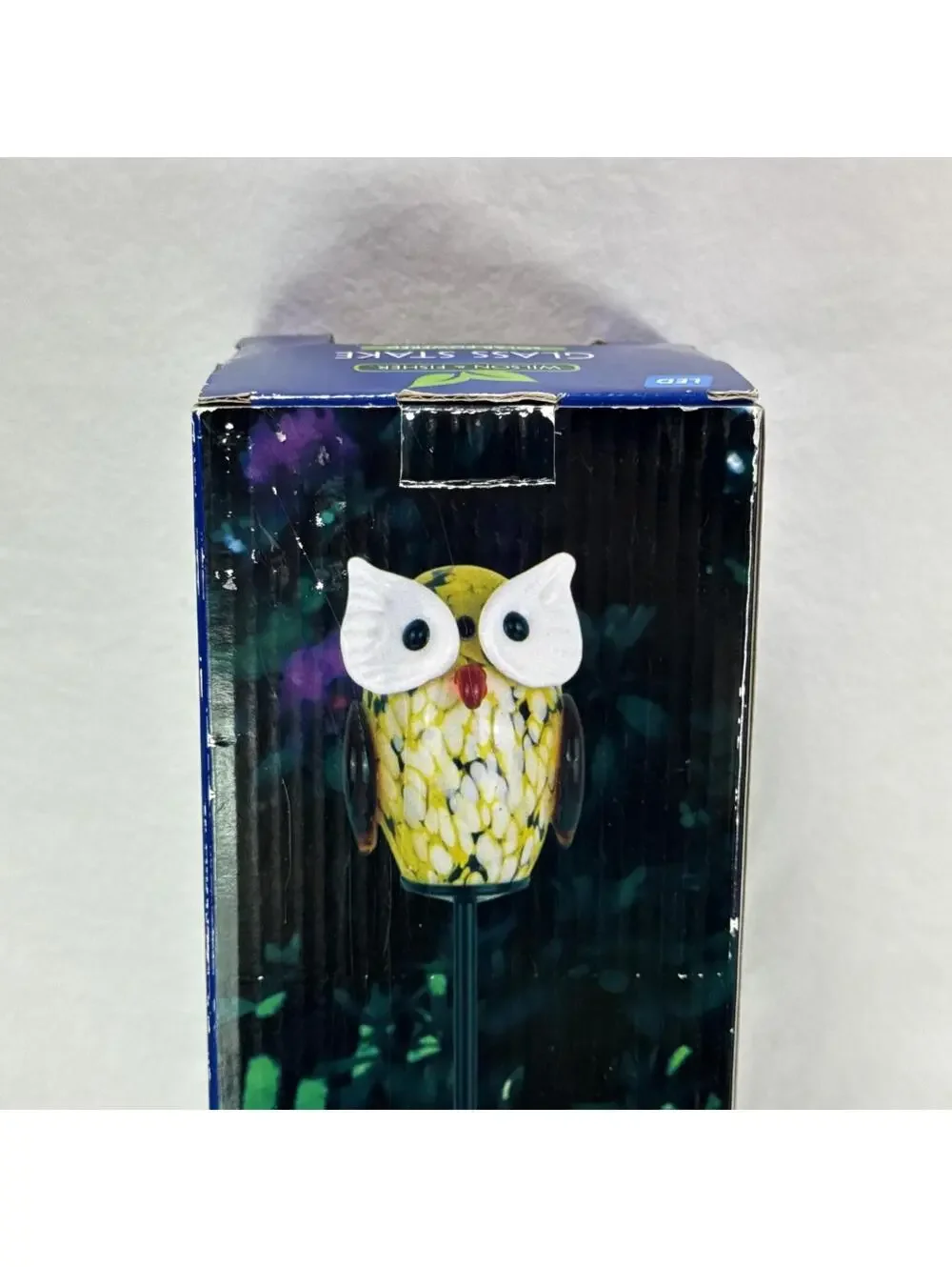 Wilson & Fisher Glass Owl Solar Powered Yard Stake Light Beautiful RARE Unique